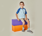 Boy wearing Ten Little Classic Sneakers Youth - Steel Gray. Available at www.tenlittle.com