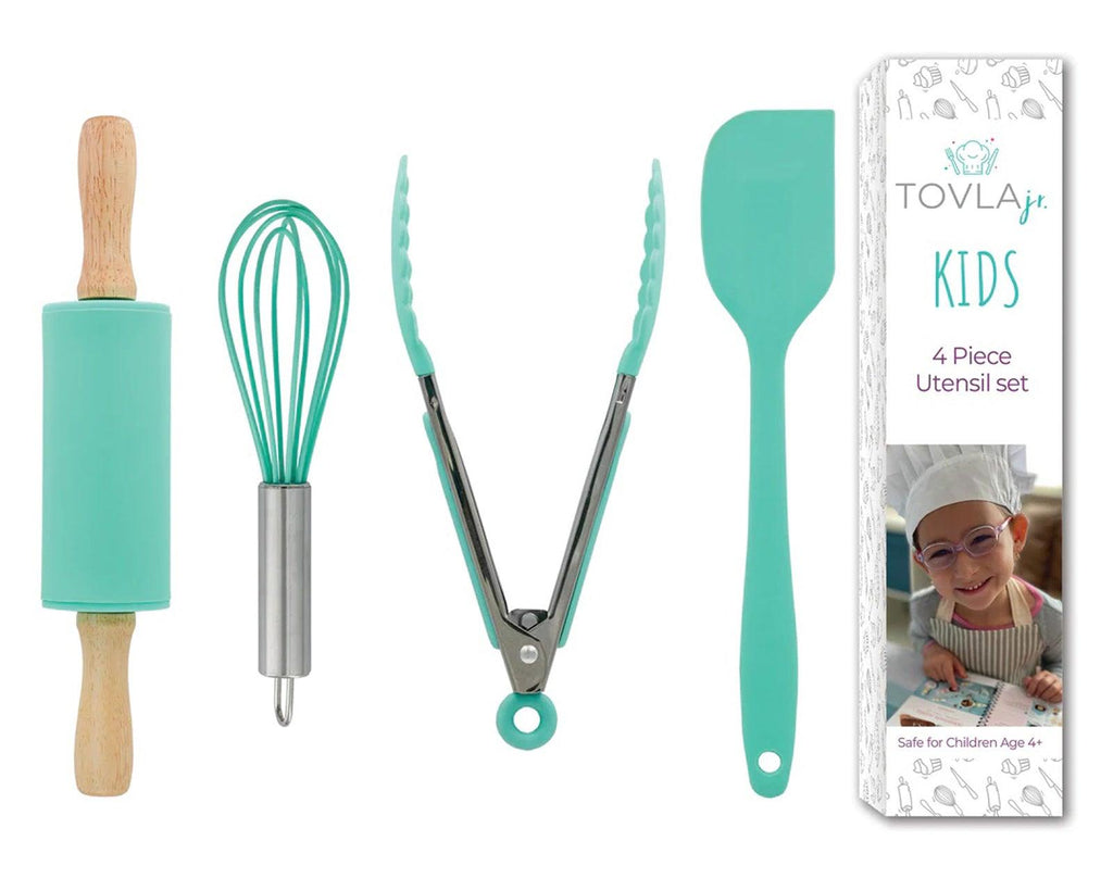 Tovla Jr. Kids Kitchen 3 Knife & Foldable Cutting Board Set Blue