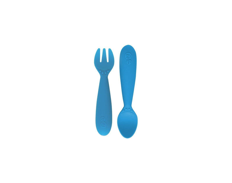 Ezpz Mini Utensils set of 2 in blue- Available at www.tenlittle.com