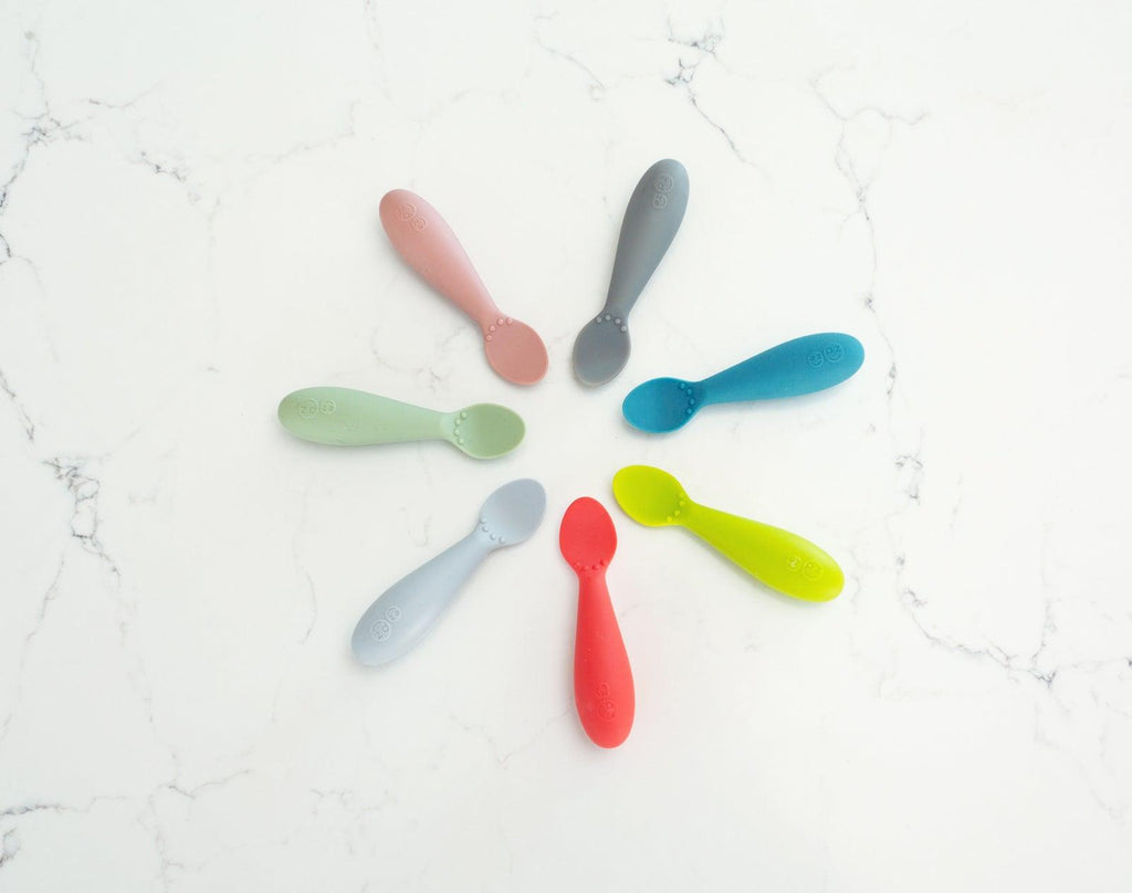  ezpz Tiny Spoon (2 Pack in Lime) - 100% Silicone