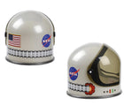 Back and side views of Aeromax Astronaut Helmet - Silver - Available at www.tenlittle.com
