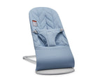 BabyBjörn Bouncer Bliss Cotton in blue petal quilt. Available from tenlittle.com