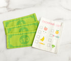 Pretend money and shopping list accessories from Swingly Farmer's Market & Bakery Doorway Playhouse storefront. Available from tenlittle.com