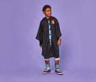 Child wearing Little Adventures Hooded Wizard Robe costume. Available from tenlittle.com