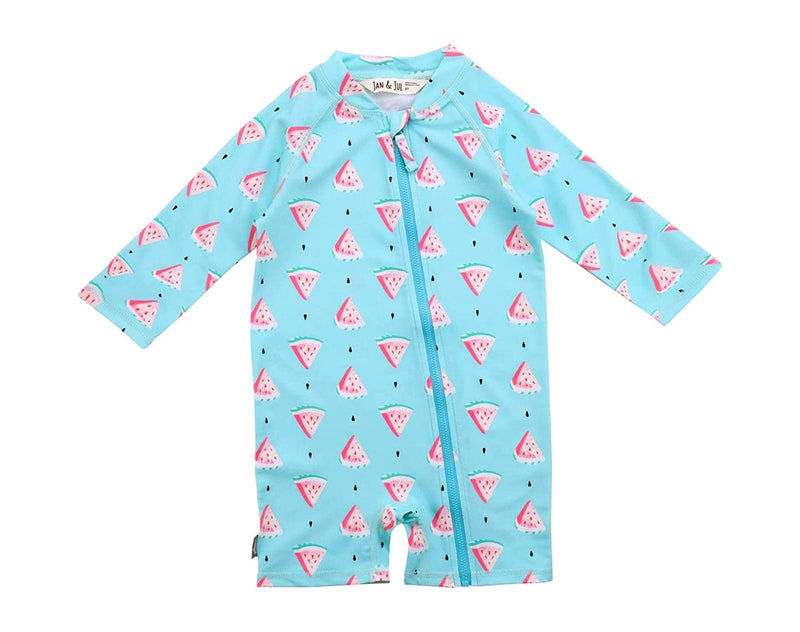 Jan & Jul Long Sleeve UV Sun Suit in Watermelon. Available from tenlittle.com