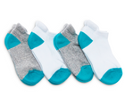 Ten Little Ankle Socks Youth Gray White 4-pack Big kids