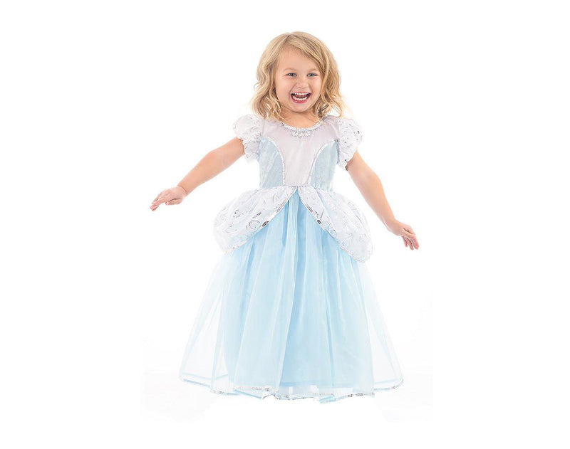 Child wearing Little Adventures Deluxe Cinderella Costume. Available from tenlittle.com