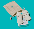 Ten Little Everyday Baby Booties White with dust bag - Available at www.tenlittle.com