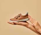 GIF flexing of Ten Little Everyday Original Shoe Right Mocha Brown - Available at www.tenlittle.com