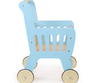Side view of Ten Little Kids Wooden Shopping Cart - Available at www.tenlittle.com