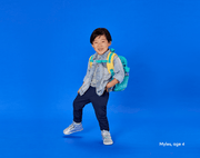 Boy age 4 wearing Ten Little Everyday High Top - Moondust Silver. Available at www.tenlittle.com
