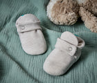 Front view of Ten Little Everyday Baby Booties - Heather Oat. Available at www.tenlittle.com