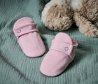 Top view of Ten Little Everyday Baby Booties - Soft Pink. Available at www.tenlittle.com