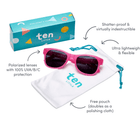 Features with Box Ten Little Sunglasses Pink - Available at www.tenlittle.com