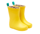 Side and front view of Ten Little Rain Boots Yellow - Available at www.tenlittle.com