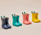Ten Little Rain Boots Yellow, Teal, Navy and Pink - Available at www.tenlittle.com