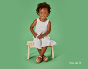 Girl age 2.5 wearing Ten Little Mary Janes - Rose Gold. Available at www.tenlittle.com