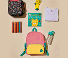 GIF pink backpack with shirt, pencil, socks and Ten Little Freezable Classic Lunch Box Success Neon Space - Available at www.tenlittle.com