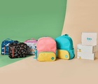 Ten Little Freezable Classic Lunch Box Success Neon Space, Rainbow sky, Como Sharks and Ten little backpacks in pink and teal - Available at www.tenlittle.com