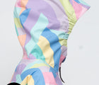 Side View Contoured Hood - Therm Snowrider Deep Winter Coat - Rainbow Stripe. Available at www.tenlittle.com