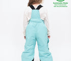 Back view girl wearing Therm Snowrider Convertible Snow Pants - Aqua - Available at www.tenlittle.com 