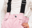 Close up - Kid wearing - Waterproof and Windproof - Therm - Snowrider Convertible Snow Pants - Pink - Available at www.tenlittle.com