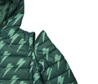 Close up detachable sleeve of Snapper Rock - 2 in 1 Puffer Jacket & Vest - Lightning Bolt - Available at www.tenlittle.com