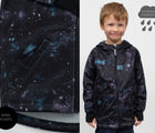 Waterproof and windproof boy wearing Therm All-Weather Hoodie - Astral Sky - Available at www.tenlittle.com