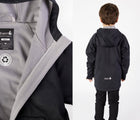 Close up interior - back view of Therm All-Weather Hoodie - Black - Available at www.tenlittle.com