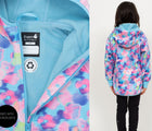 Lined with Mircrofleece - Back view of Therm All-Weather Hoodie - Electric Floral - Available at www.tenlittle.com