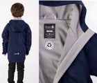 Lined with Mircrofleece - Back view of Therm All-Weather Hoodie - Navyl - Available at www.tenlittle.com