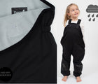 Lined with micro fleece/ Windproof and Waterproof Girl wearing - Therm Eco Waterproof & Windproof Fleece Overalls - Black - Available at www.tenlittle.com