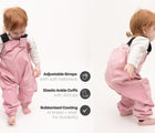 Baby wearing Therm Eco Waterproof & Windproof Fleece Overalls - Pink - Available at www.tenlittle.com