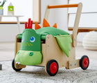 Close up Dino HABA Dragon Wagon Baby Walker - Available at www.tenlittle.com
