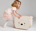 Girl pushing the Tender Leaf Pull Along Bear Cart - Available at www.tenlittle.com