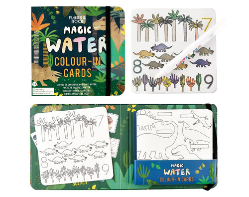 Magic Water Reusable Color-in Cards - Dino