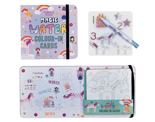 Magic Water Reusable Color-in Cards - Unicorn
