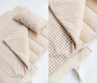 Bloomere Portable Bedding Set - Brown Checkered - Available at www.tenlittle.com