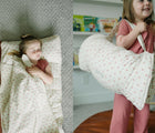 Little Girl sleeping and Holding Bloomere Nap Mat - Blush - Available at www.tenlittle.com