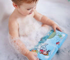 Baby Boy Reading HABA Color changing bath book - Princess and the frog - available at www.tenlittle.com