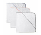 3 pieces Malabar Baby Hooded Bamboo Cotton Towel- Gray, peach and navy blue- Available at www.tenlittle.com