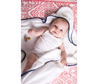 Baby Wearing Malabar Baby Hooded Bamboo Cotton Towel- Navy Blue- Available at www.tenlittle.com