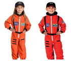 Child wearing Aeromax Astronaut Suit Orange with Black Nasa Cap Available at www.tenlittle.com