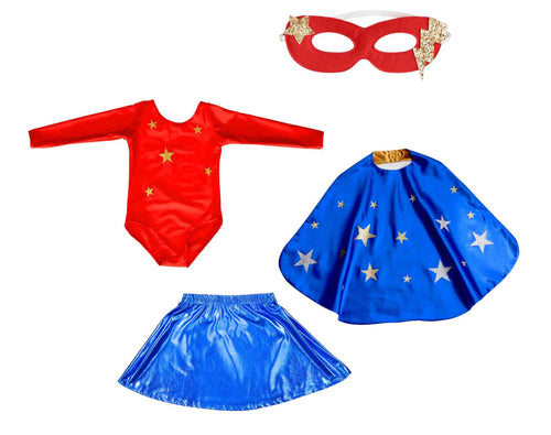 Superhero Leotard Skirt Set - Red