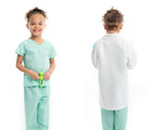 Front and back view of Ten Little Kids Doctor Lab Coat Costume Set - Available at www.tenlittle.com