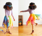 Kid wearing Sarah's Silks Fairy Skirt - Rainbow - Available at www.tenlittle.com