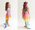 Back and front view of Sarah's Silks Small Mermaid Tail - Available at www.tenlittle.com