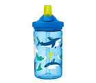 Front view of the CamelBak 14 oz Water Bottle in Shark design. Available from www.tenlittle.com