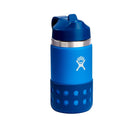 Hydro Flask 12 oz Stainless Steel Straw Lid Water Bottle in navy with closed straw lid. Available from www.tenlittle.com