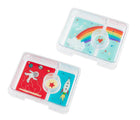 Yumbox Rainbow and Space Snack Size Bento Box trays. Available from www.tenlittle.com.